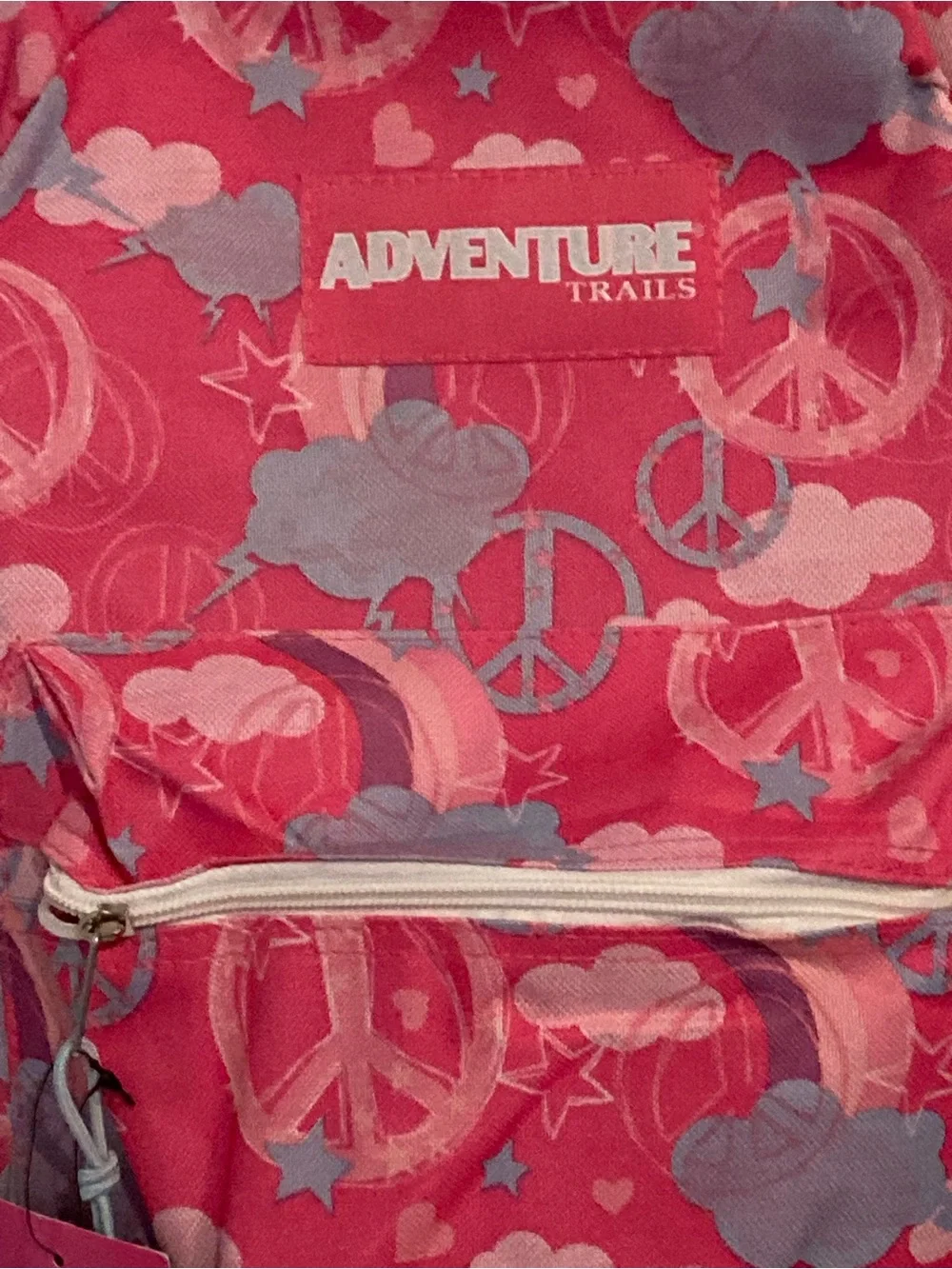 Kids Pink Peace Signs & Sky Backpack